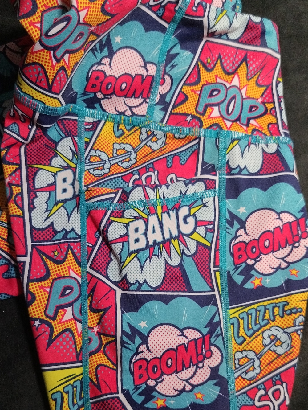 Constantly Varied Wear Workout Leggings Colorful Comic Book Print - Small - Picture 5 of 9